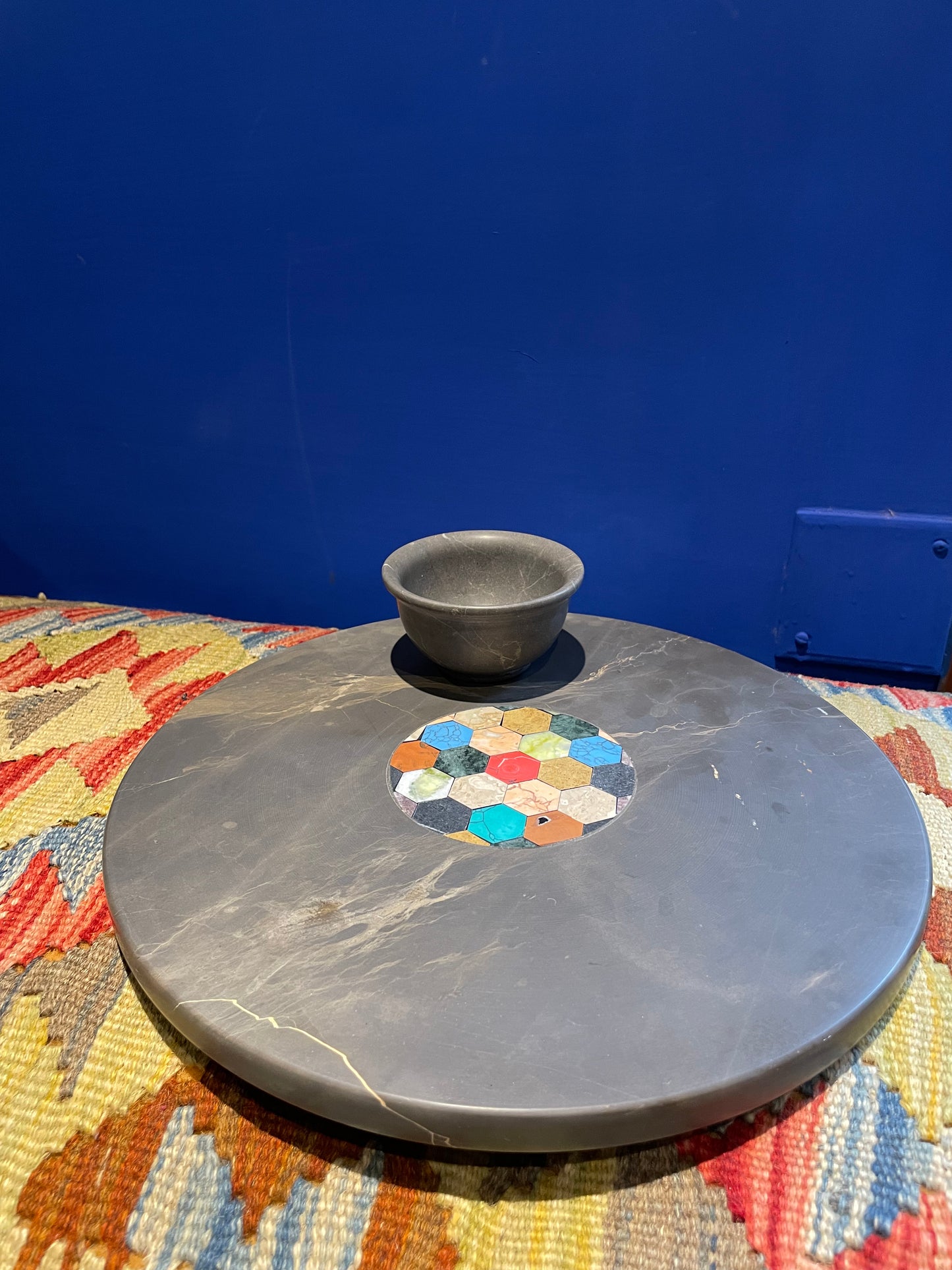 Gandhara Limestone Cheese Board With Dip Bowl