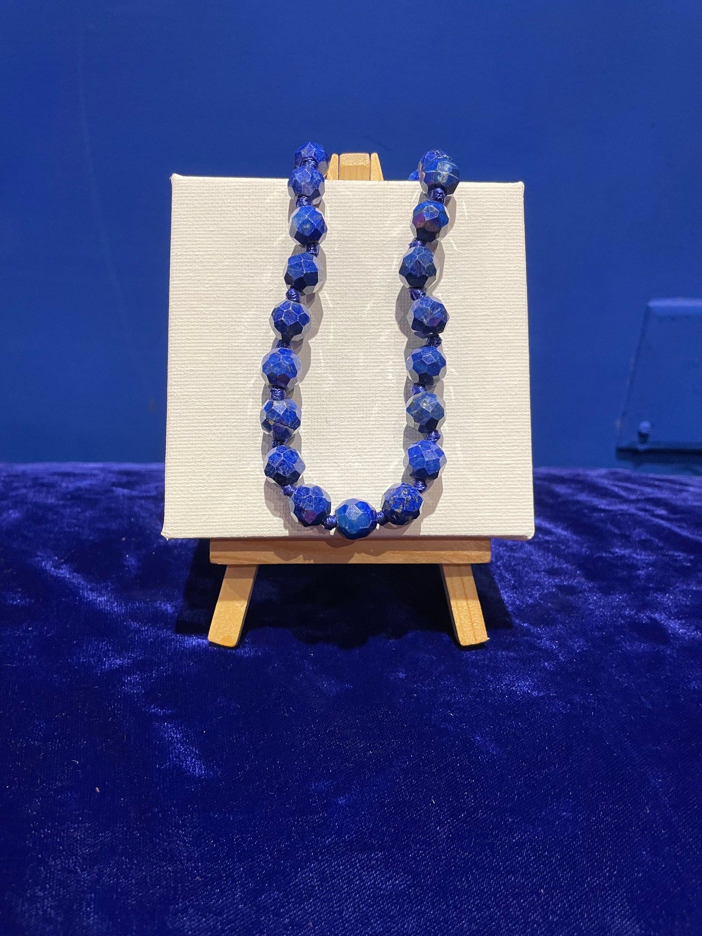 Watermelon Cut Lapis Lazuli String Necklace