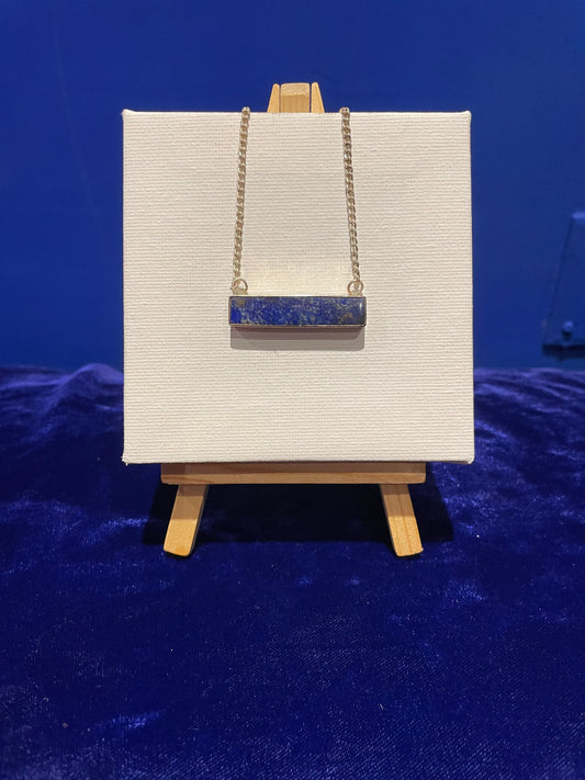 Lapis Lazuli Rectangular Pendant Set in Silver Sterling