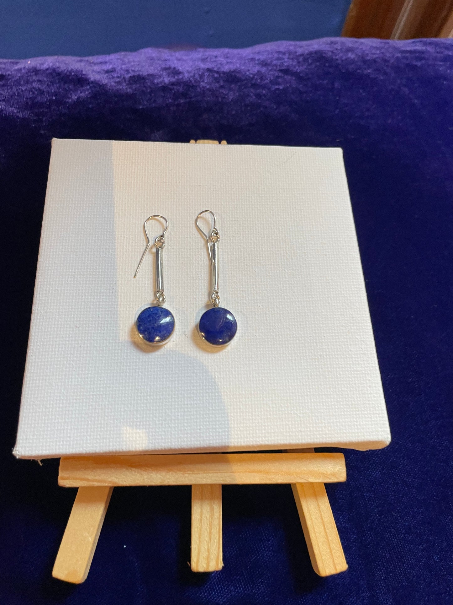 Tear Drop Lapis Lazuli Set in Silver Sterling Earrings