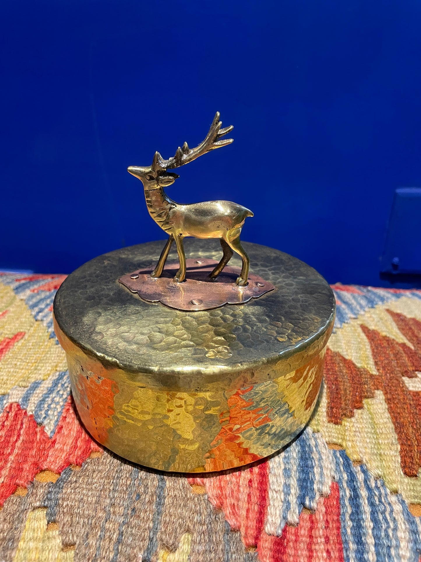 Brass Hand-Hammered Markhor Canister